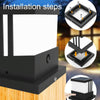 Solar Outdoor Waterproof Column Head Lamp Courtyard Landscape Lamp(Black)