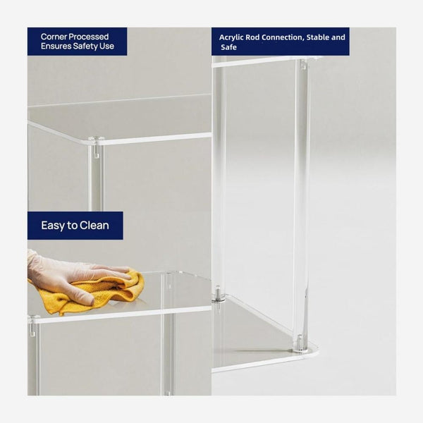 3 Layer Acrylic Square Table Bedroom Living Room Wine Table(129)