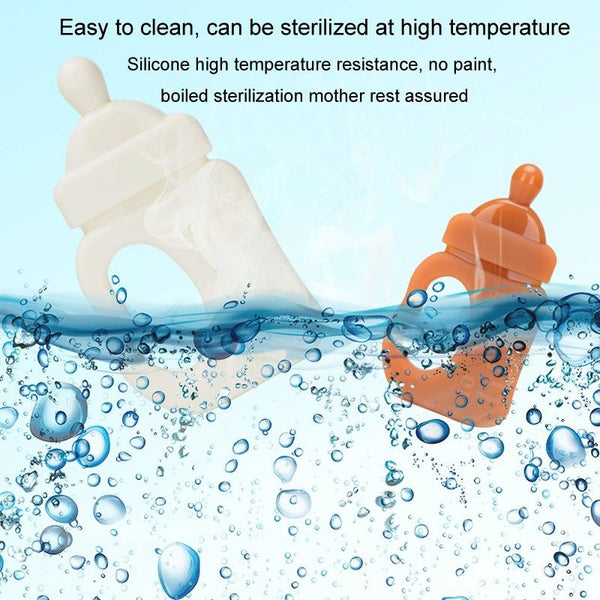 Baby Silicone Teether Bottle Bite Teether Teething Stick, Color: With Box Nano Color