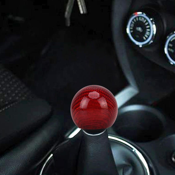 Universal Vehicle Car Shifter Cover Manual Automatic Carbon Fiber Ball Gear Shift Knob(Red)
