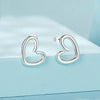 S925 Sterling Silver Oxidized Heart Earrings(SCE1769)