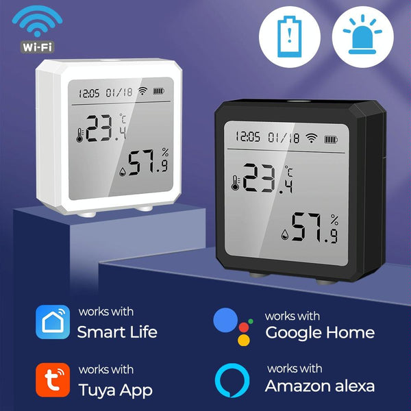 Wifi Temperature And Humidity Meter Sensor Equipment Smart Home Graffiti APP Temperature And Humidity Sensor(Black)
