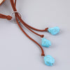 Bohemian Turquoise Natural Stone Sweater Vintage Pendant, Model: N2111-13 Three Stones