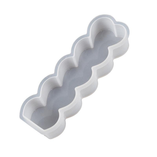 5pcs Five-Link Heart Shape Candle Silicone Molds DIY Epoxy Resin Mold, Size: Large