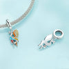 SCC2444 Sterling Silver S925 Phoenix Bracelet Beads Longevity Bird Zircon Pendant
