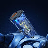 USAMS US-CC164 C32 30W Transparent Dual Port Mini Car Charger(Blue)