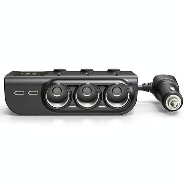 120W Digital Display Cigarette Lighter Car Fast Charging Charger(Black)