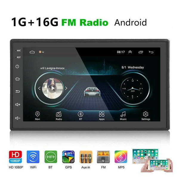 A2222KT 7 Inch Android Navigation WiFi Version 1+32G GPS Bluetooth 2.5D Screen Car Central Control MP5 Player, Style: Standard+12Lights Camera