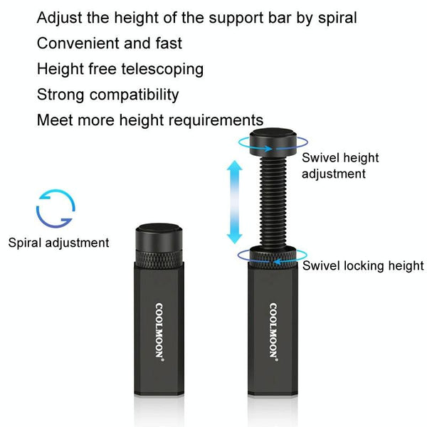 COOLMOON Graphics Card Stand Desktop Computer Graphics Card Vertical Top Support Bracket Screw Telescopic Support Rods, Adjustable Height: 5-8cm (Black)