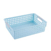 Plastic Storage Basket Desktop Sundry Organizer Frame Toys Kitchen Snacks Storage Box, Style: Shallow Medium Blue