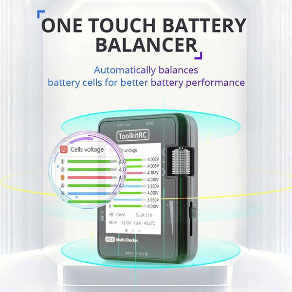 ToolkitRC MC8 Multifunctional Electrical Display Power Detection Signal PD Charger(Black)