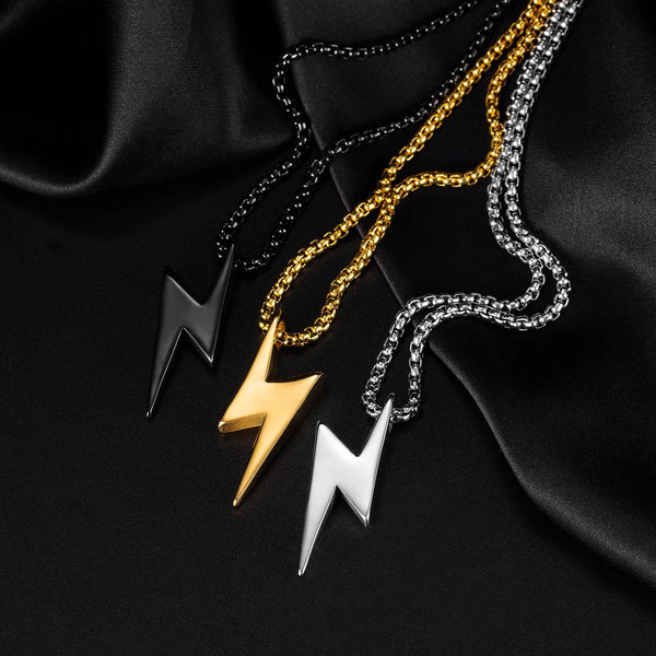 1894 Titanium Steel Men Necklace Accessories, Color: Black Single Pendant
