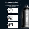 ROCK H11 4.8A 24W Mini Dual USB Car Charger(Black)