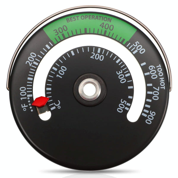 Magnetic Fireplace Thermometer Temperature Monitor(Black)