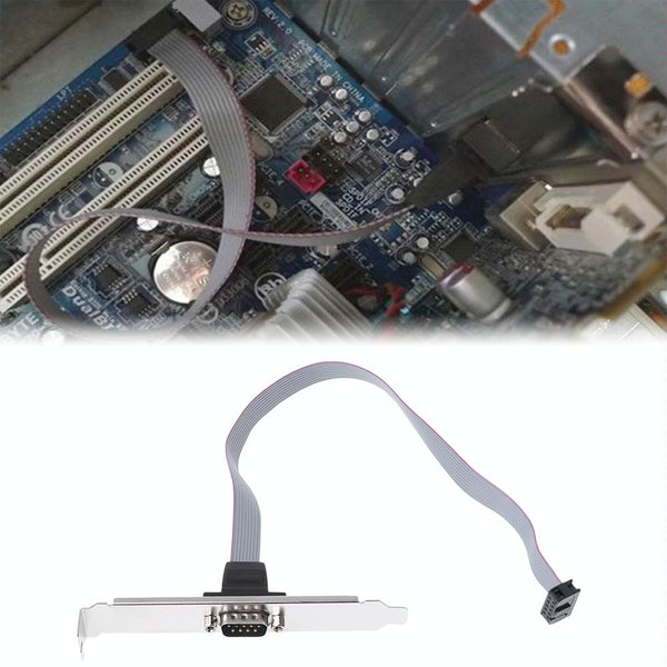 DB9 9pin Com Port host case Cable / RS232 port plate cable, Length: 36cm(Grey)
