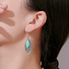 E1911-9 Turquoise Ethnic Style Earrings Temperament Simple Vintage Earrings