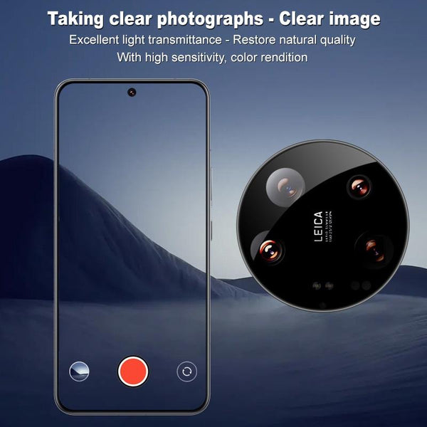 For Xiaomi 14 Ultra imak Black Version HD Glass Rear Camera Lens Film, Self-positioning Version