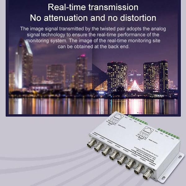 8CH Passive Video Balun CCTV Balun Transmitter Receiver Kit (Silver)