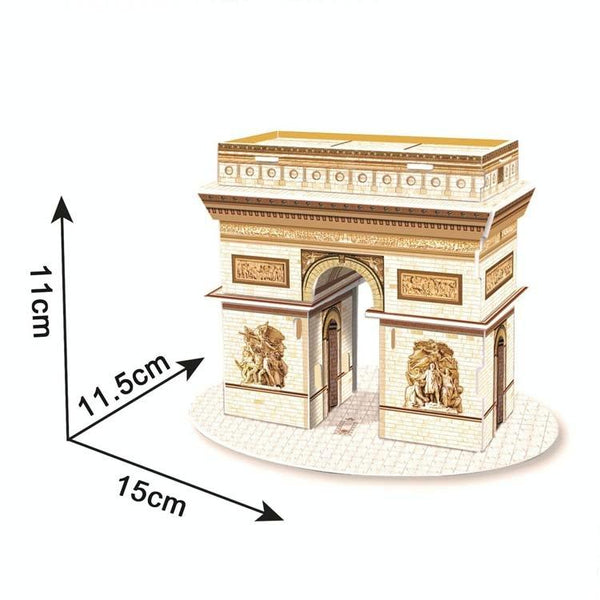 3 PCS 3D Puzzle Mini World Building Model Children Assembling Intellectual Toys(Arc de Triomphe)