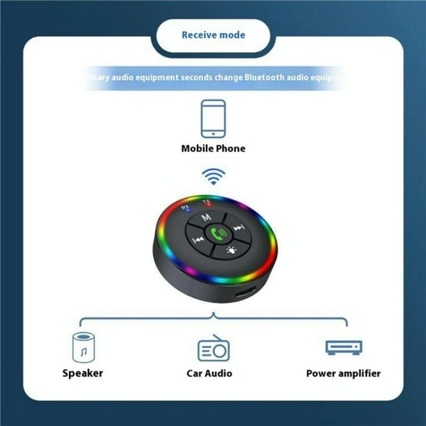 Q10 With Colorful Lamp 2-in-1 Bluetooth 5.3 Wireless Transmitter / Receiver MP3 Player Adapter