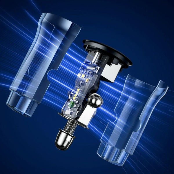 USAMS US-CC164 C32 30W Transparent Dual Port Mini Car Charger(Blue)