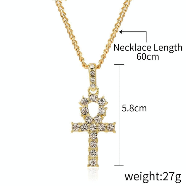 N2106-16 Cross Exaggerated Hip Hop Style Necklace Collarbone Chains