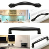 6225A-64 Simple Cabinet Door Handle Drawer Wardrobe Zinc Alloy Handle(Black)