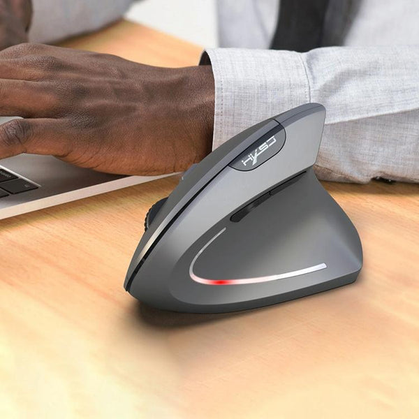 HXSJ T29 Bluetooth 3.0 Wireless Bluetooth 6-Keys 2400 DPI Adjustable Ergonomics Optical Vertical Mouse(Grey)