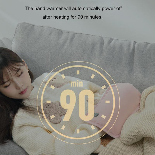 Waterless Graphene Hot Water Bag Rechargeable Hand Warmer,Style: Pillow Version 3 Gear(Ink Green)