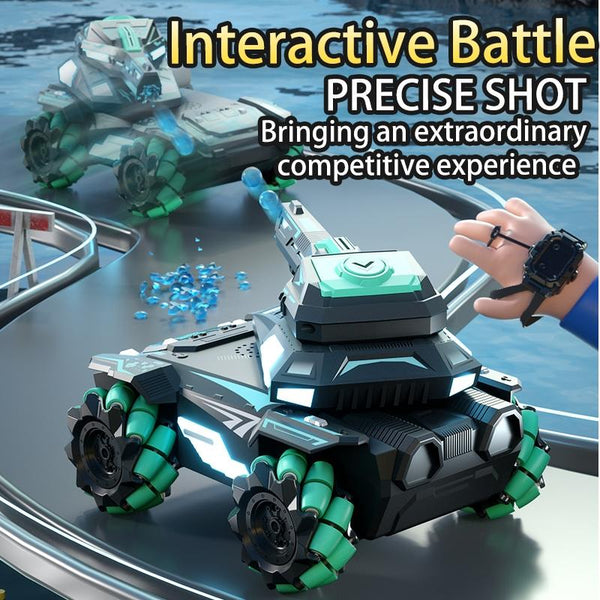 Q171 2.4G Stunt Water Bomb Battle Armor Model Remote Control Car, Specification:Dual Control(Blue)