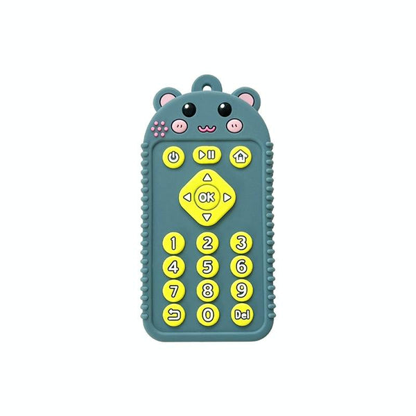 Cartoon Reomte Baby Teething Toys Silicone Baby Teether for Newborn Toddlers Infants, Style: Bear Blue