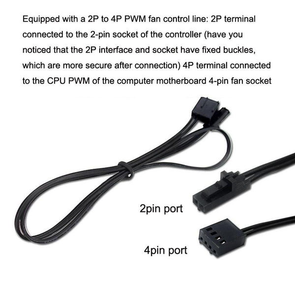 PWM Fan Hub Desktop Computer CPU Fan Expander Supports 3Pin&4Pin(Black)
