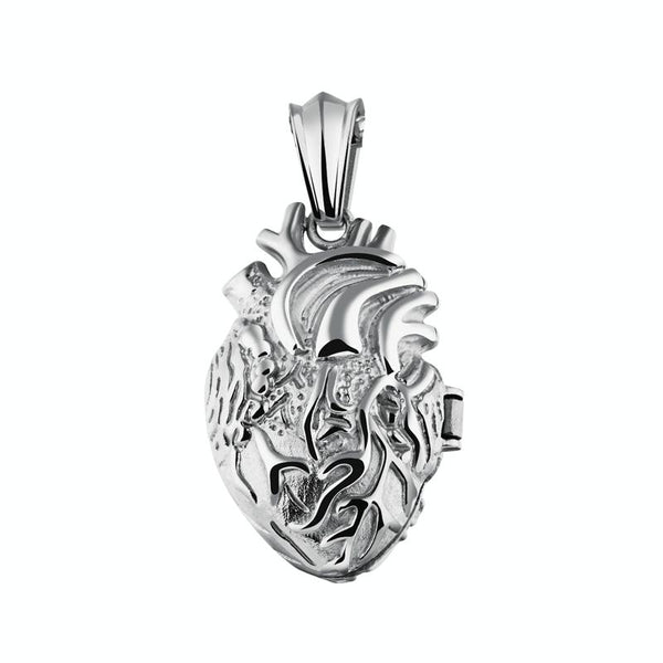 1168 Personalized Titanium Steel Cardiac Pendant Can Be Opened, Color: Steel Color Small Single Pendant