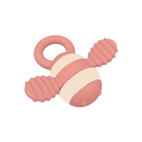 Bee Shaped Teether Teething Stick Baby Anti-Snacking Toys, Color: Pink No Silk Print