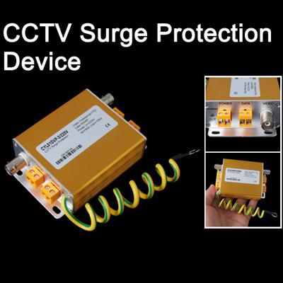 220V CCTV Surge Protector 3-in-1 Power Data Video (Gold)