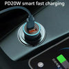 PD 20W Aluminum Alloy Dual Interface Car Fast Charger (Black)