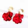 Long Exaggerated Fabric Art Handmade Petal Earrings, Color: E1910-2 4 Shorts Model