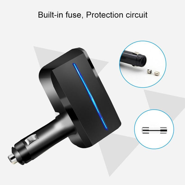 SHUNWEI SD-1918 80W 3.1A Car 2 in 1 Dual USB Charger (White)