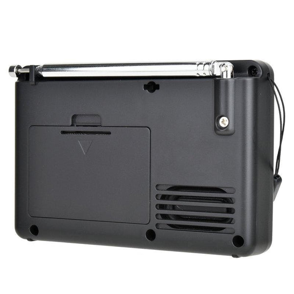 K-603 Portable FM / AM / SW Full Band Stereo Radio, Support BT & TF Card (Black)