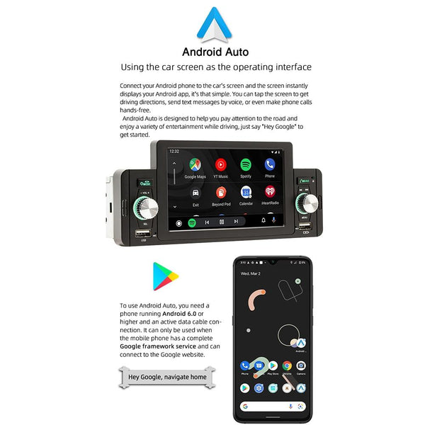 SWM-160C 5 inch Car Bluetooth 5.1 Wired MP5 Player Support Phone Mirror Link / Steering Wheel Control