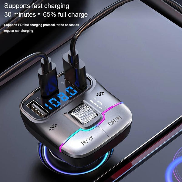 Car Bluetooth MP3 Player Fast Charging Charger(Black)