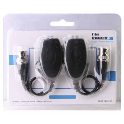 2x Passive Video Balun Transceiver over Cat5/5e UTP Cable (Black)