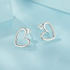 S925 Sterling Silver Oxidized Heart Earrings(SCE1769)