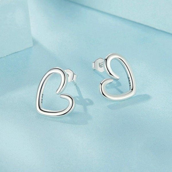 S925 Sterling Silver Oxidized Heart Earrings(SCE1769)