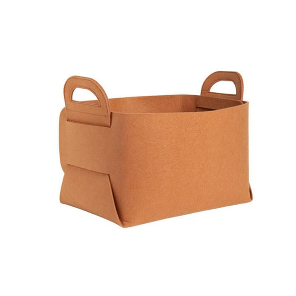 Home Clutter Felt Folding Storage Baskets, Size: Small(Brown)
