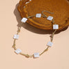 N2209-1 Twist Stick Square Pearl Ladies Temperament Necklace Collarbone Chain