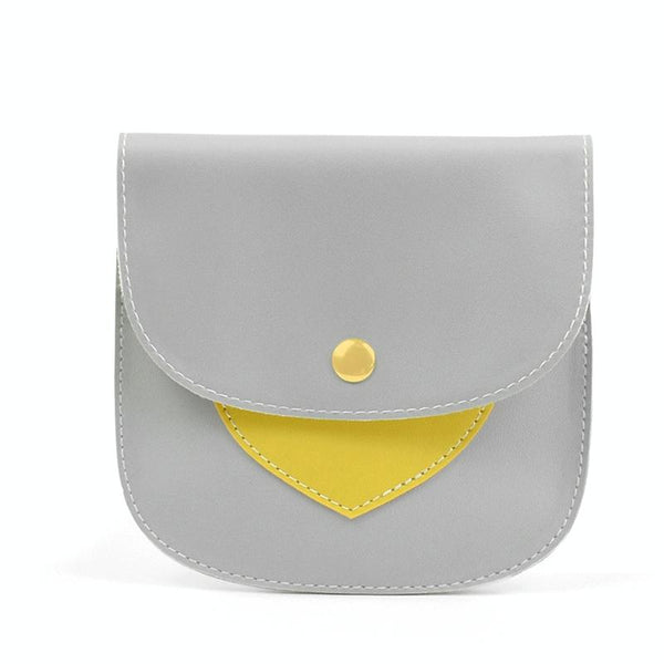Portable Large Capacity PU Sanitary Napkin Pad Storage Bag(Gray+Yellow)