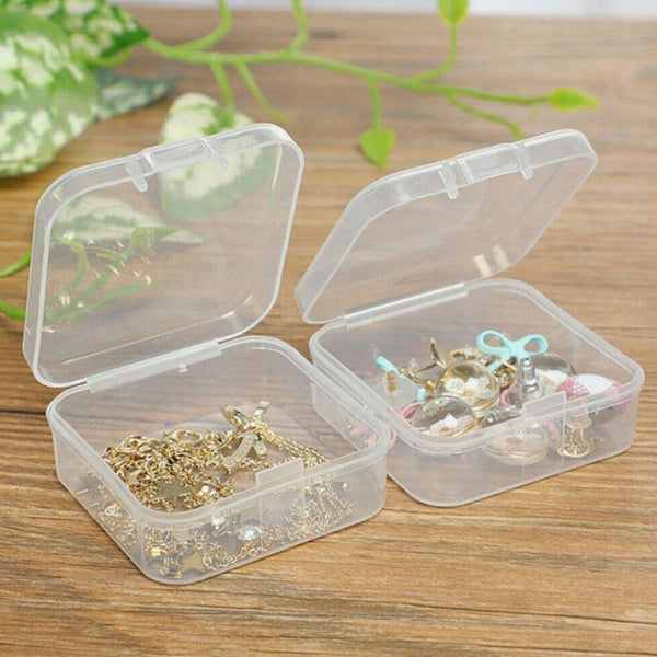 10pcs Square Plastic Transparent Storage Box With Lid Dustproof Earring Ring Jewelry Storage Box, Size: 4.3x4.3x2cm
