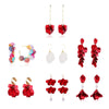 Long Exaggerated Fabric Art Handmade Petal Earrings, Color: E1910-1 8 Long Models