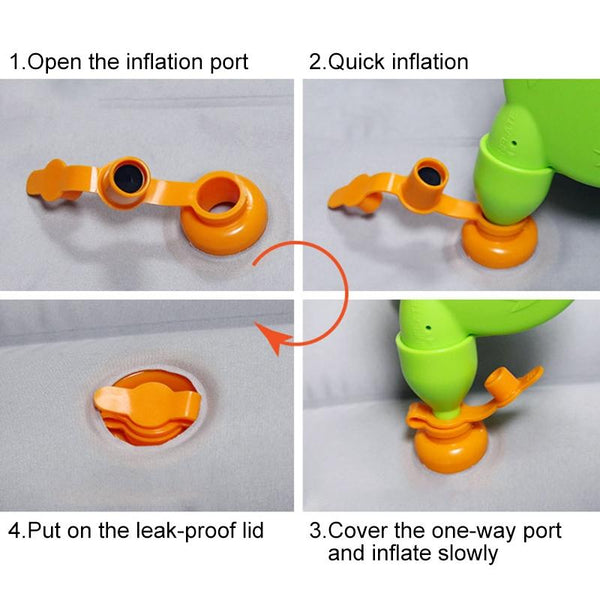 Z44Q1 2xSmall Square Stool + Car Pump Universal Car Travel Inflatable Stool